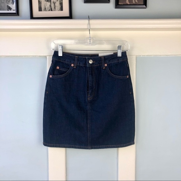 NWT Topshop Moto Denim Mini Skirt - Picture 1 of 4